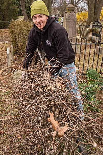 Steven Dorsey helping at the 2018 HTC Spring Cleanup Day
